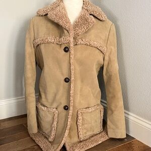 Vintage Penny Lane Inspired Jacket Faux Suede size 12